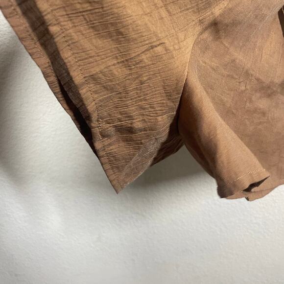 Solai Size Small Drawstring Waist Tie Back Romper Brown Cut Out Short Sleeves - Picture 11 of 11